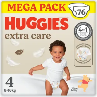 Huggies Extra Care Pañales Disney Talla 4 (8-16 Kg) 76 Uds