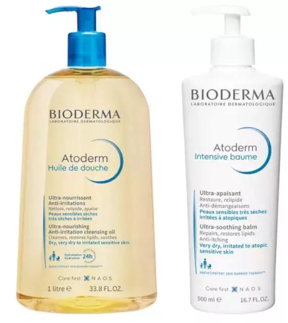 Bioderma Atoderm Aceite de Ducha 1 Litro + Crema Pieles Atópicas 500 ml