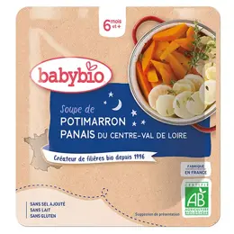 Babybio Repas Soir Sachet Soupe Potimarron Panais +6m Bio 190g