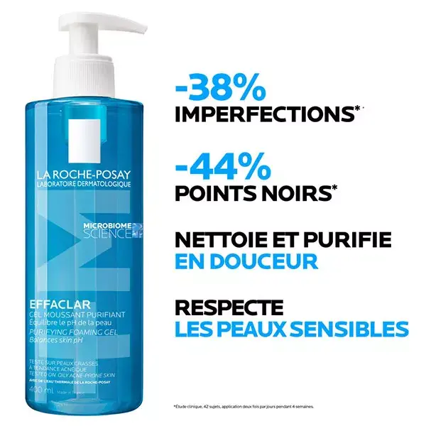 La Roche Posay Effaclar Lot Gel Moussant Purifiant +M 2x400ml