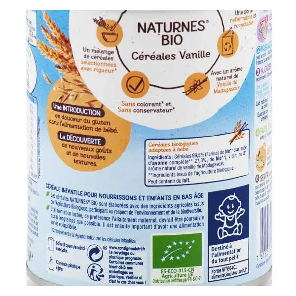 Nestlé Naturnes Céréales Vanille Bio 240g