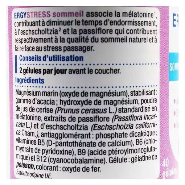 Nutergia Ergystress Sommeil - Sueño - 40 comprimidos