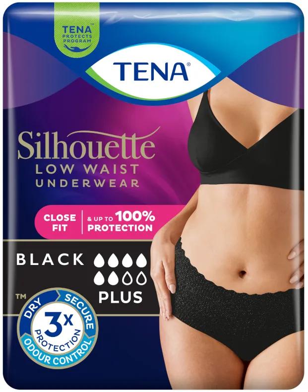 TENA Silhouette Noir Taille Basse Grande Taille 10 unités