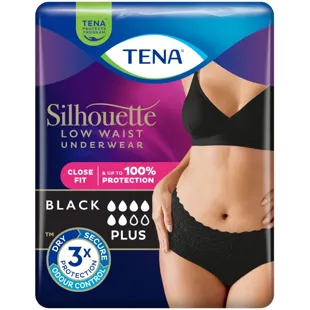 TENA Silhouette Black Low Waist Large Size 10 units