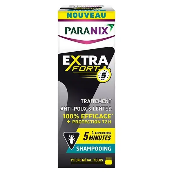 Paranix Extra Fort 5 Minutes Shampooing Anti-Poux et Lentes + Peigne 200ml