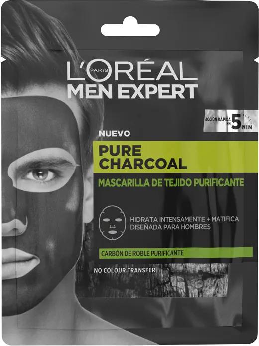 L'Oréal Men Expert Pure Charcoal Mascarilla Tejido Purificante 1 ud
