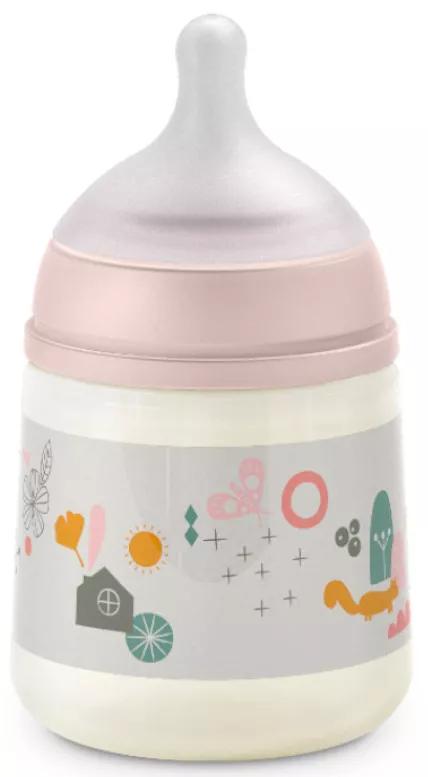 Suavinex Anti-Colic Slow Flow Baby Bottle Physiological Teat SX Pro Walk Pink +0m 150 ml