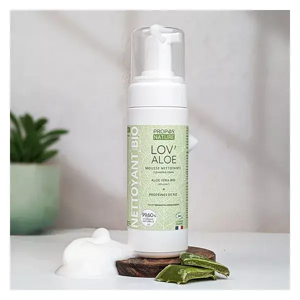 Propos'Nature - Mousse nettoyante Lov'Aloe Bio - 99% naturelle - 150ml