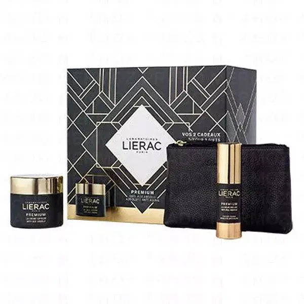 Lierac Premium Kit Crème Soyeuse 50ml + Crème Regard 15ml + Bolsa de Cuero Gratis