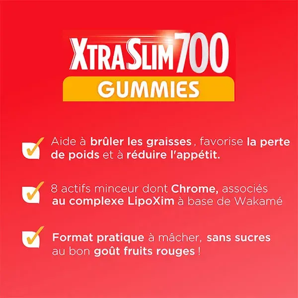 Forté Pharma Xtraslim 700 Gummies Minceur Brûle Graisses Perte de Poids 1 mois