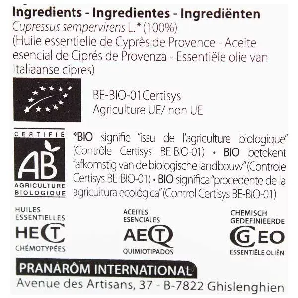 Pranarom Aceite Esencial Bio Ciprés de Provenza 5 ml