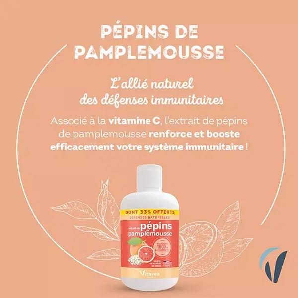 Vitavea Extrait de Pépins de Pamplemousse & Vitamine C 200ml + 100ml Offerts