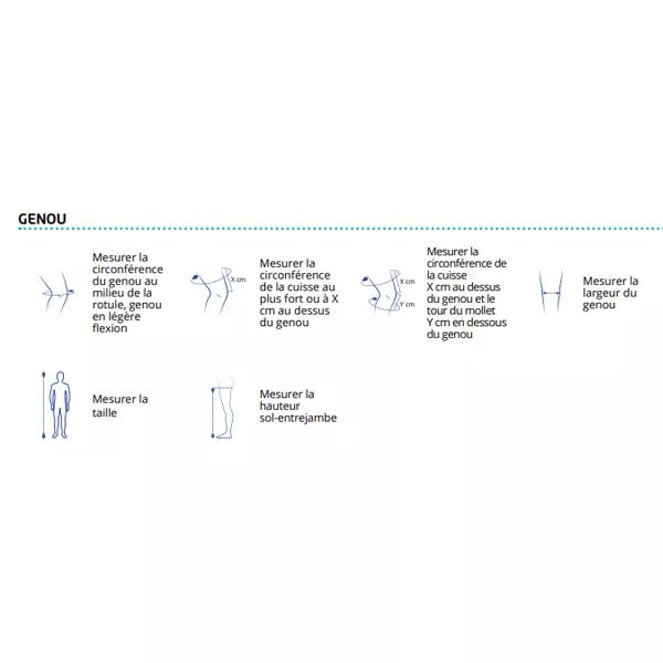 Rodillera articulada ajustable Thuasne Genu Dynastab, talla 5, gris