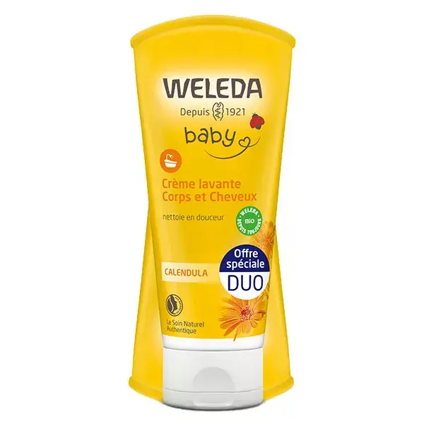 Weleda baby Calendula hair and body Lot of 2 x 200ml cleansing cream