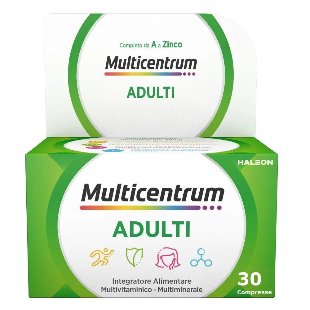 Multicentrum Adulti Integratore Alimentare Multivitaminico Vitamina C B D3 Calcio Ferro Zinco 30 Compresse