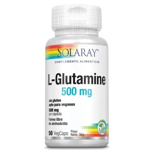 Solaray L-Glutamine 500mg 50 Vegetable Capsules