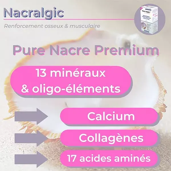 Nutrigée Nacralgic Pure Nacre Rinforzo Ossa, Muscoli e Articolazione Integratore Alimentare 60 capsule