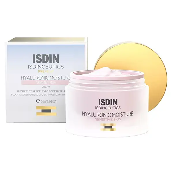 ISDIN Isdinceutics Hyaluronic Moisture Sensitive Crème Hydratante Visage Anti-Âge 50g