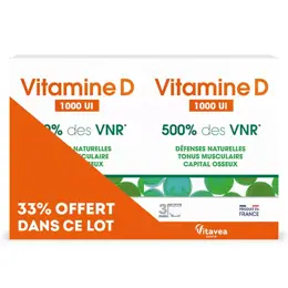 Vitavea Vitamine D 1000UI Défenses naturelles Lot de 2 x 90 comprimés