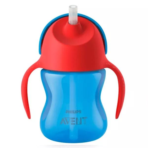 Avent Taza con Pajilla Rojo Azul 200ml