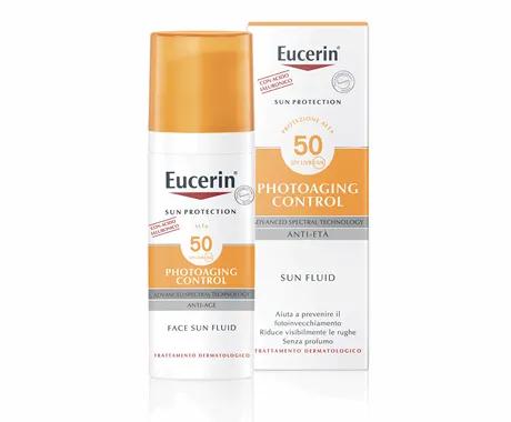 Eucerin Sun Fluid Anti-Età Crema Solare Viso FP 50 Protezione Alta 50 ml