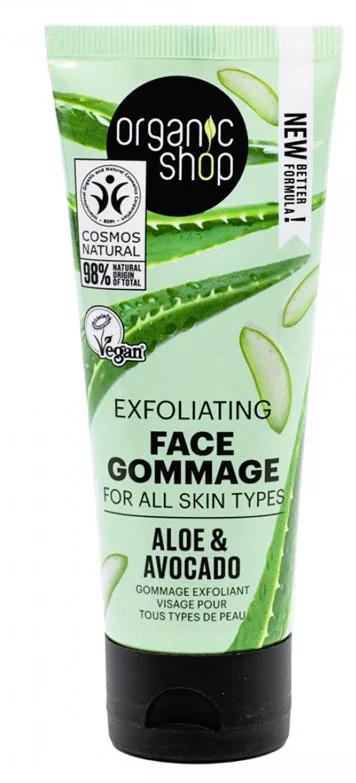 Organic Shop Exfoliante Facial Aloe y Aguacate 75 ml