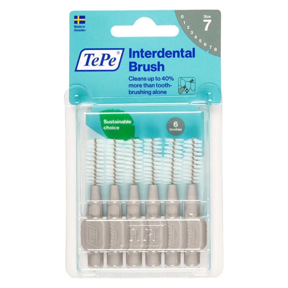 TePe Original Grigio Scovolino Per Pulizia Interdentale Misura ISO 7 filo 1,3 mm 6 Pezzi