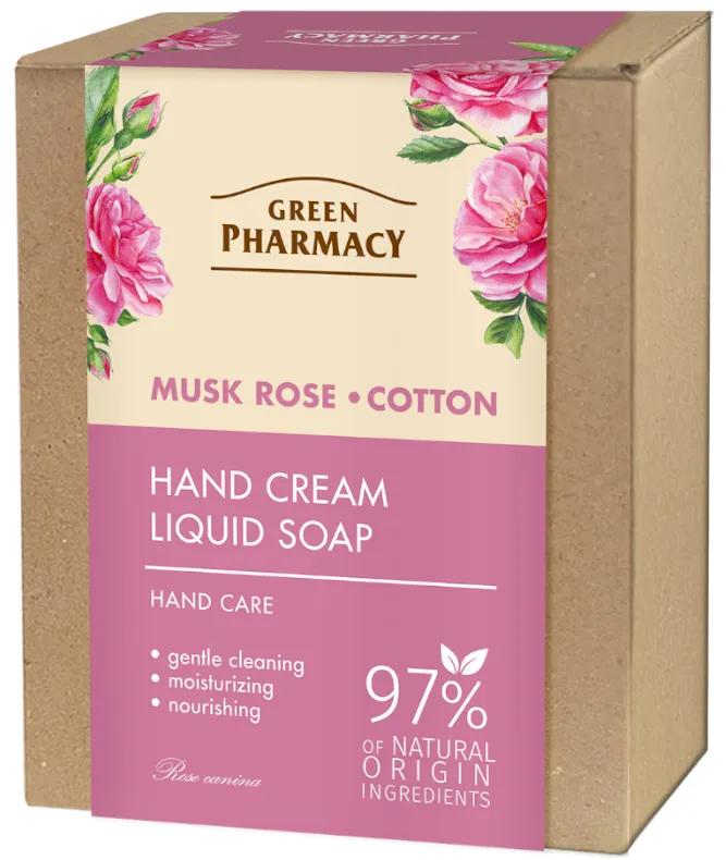 Coffret de soins pour les mains à la rose musquée et au coton de Green Pharmacy