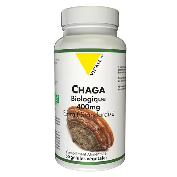 Vit'all+ CHAGA BIO 400mg Extrait standardisé 60 gélules végétales