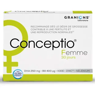 Confezione della donna Granions Conceptio di 30 capsule e 30 capsule