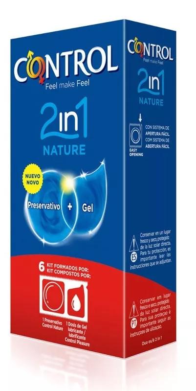 Control 2 en 1 Nature Preservativo + Gel 6 uds