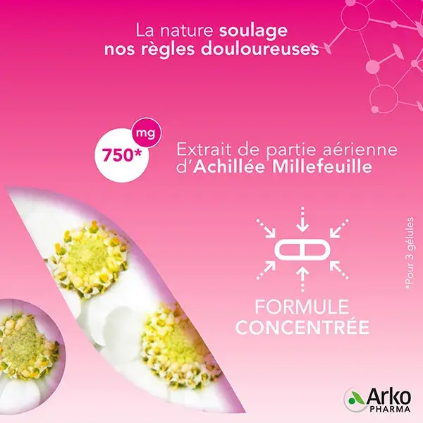 Arkpharma Arkogélules Règles Douloureuses Achilée Millefeuille BIO  30 gélules