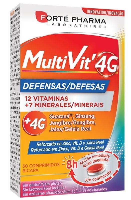 Multivit 4G Senior Forté Pharma 30 Bilayer Tablets