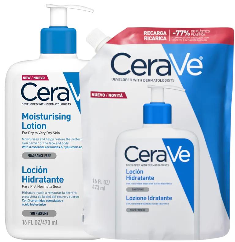 CeraVe Feuchtigkeitslotion 473 ml + Nachfüllung