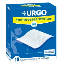 Urgo Soins Infirmiers Compresse Non Tissé Stérile 7,5 x 7,5cm 10 sachets