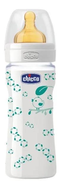 Chicco Biberon Well Being Vetro Decorato Caucciu 240 ml