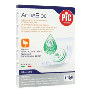 PIC Solution Aquabloc Waterproof Postoperative Dressing Pic 10x8cm 5 5Uds