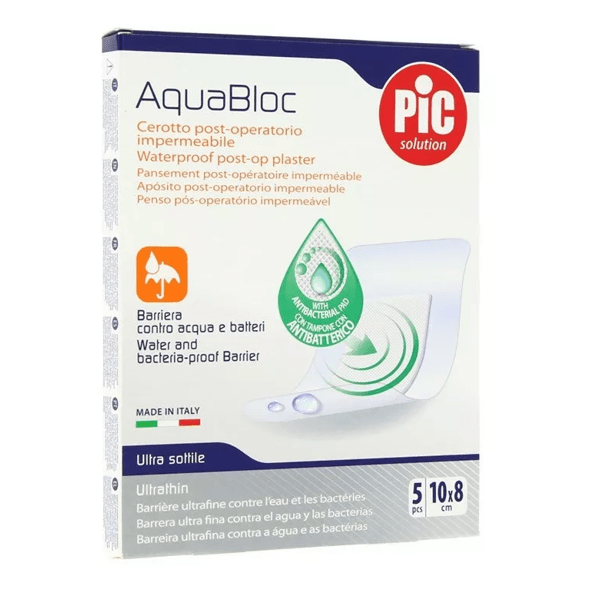 PIC Solution Aquabloc Wasserdichter postoperativer Verband Pic 10x8cm 5 5Uds