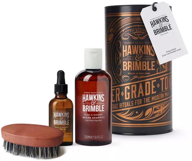 Hawkins & Brimble Set Barba Shampoo + Oleo + Escova