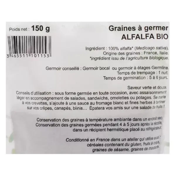 Germline Semillas para Germinar de Alfalfa Bio 150g