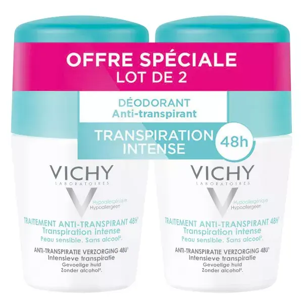 Vichy Deodorant Anti-Perspirant 48h Roll-On 2 x 50ml