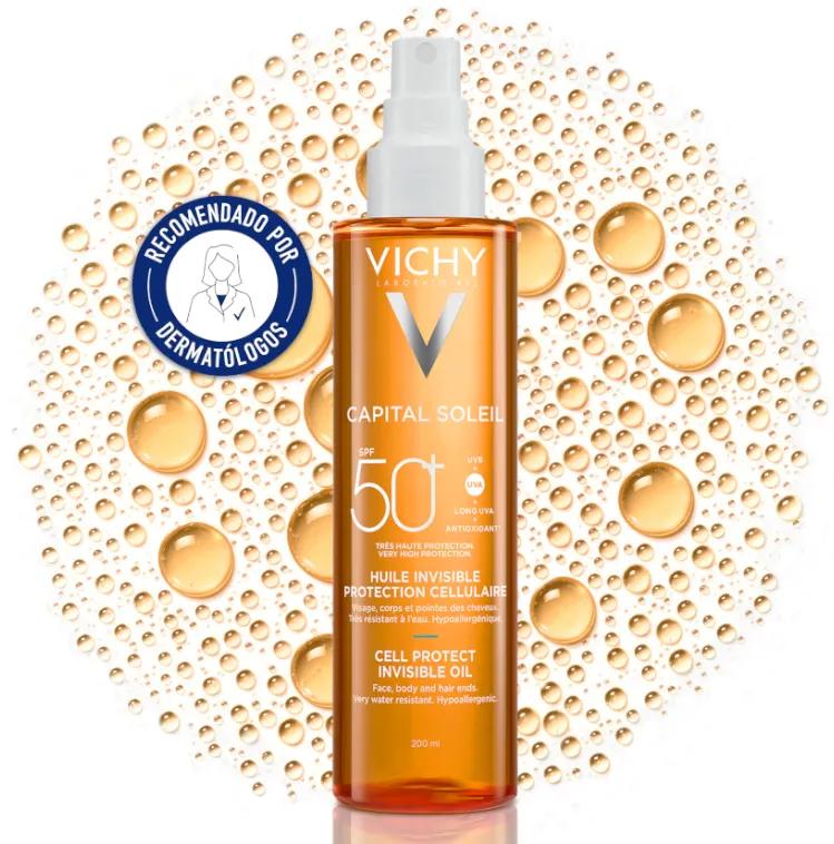 Vichy Capital Soleil Invisible Cell Protect Oil SPF50+ 200 ml