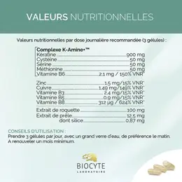 Biocyte Kératine Forte 900mg Boost Croissance Résistance du Cheveu 60 gélules