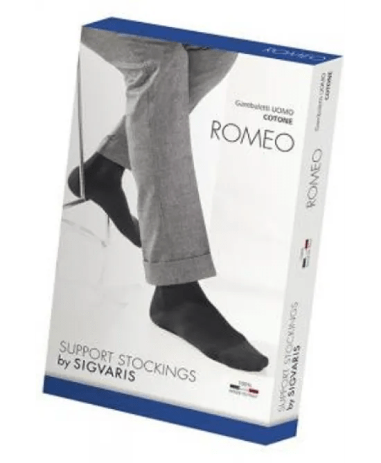 Sigvaris Romeo 180 DEN Gambaletto Uomo In Cotone Riposante Colore Nero Taglia 3