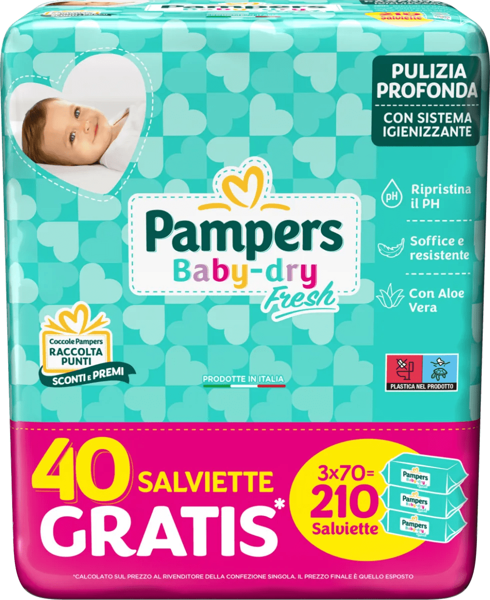 Pampers Baby Fresh Salviette 3X70 Pezzi