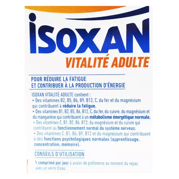 Isoxan Vitalité Adulte 20 comprimés à avaler
