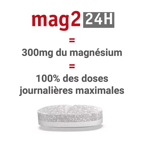 MAG 2 24H Magnésium Vitamine B6 Fatigue Nervosité 45+15 comprimés