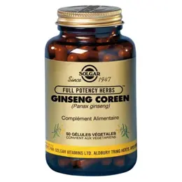 Solgar Ginseng Coréen Panax 50 gélules végétales