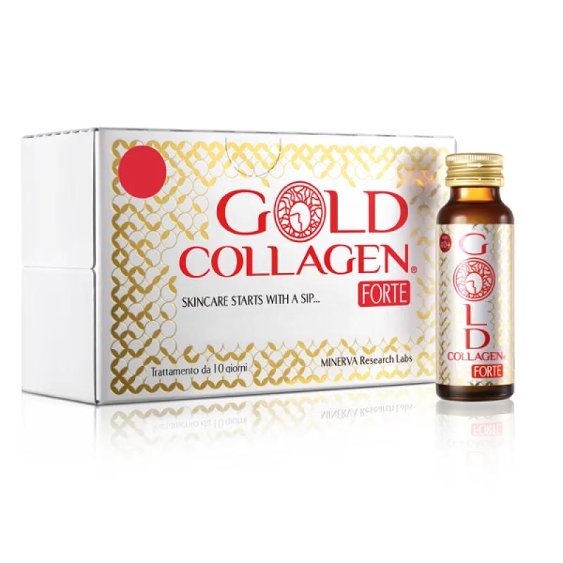 Gold Collagen Forte Integratore Antiage Trattamento Mensile 30 Flaconcini