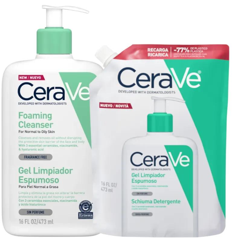 CeraVe Schuimende Reiniger 473 ml + Navulling